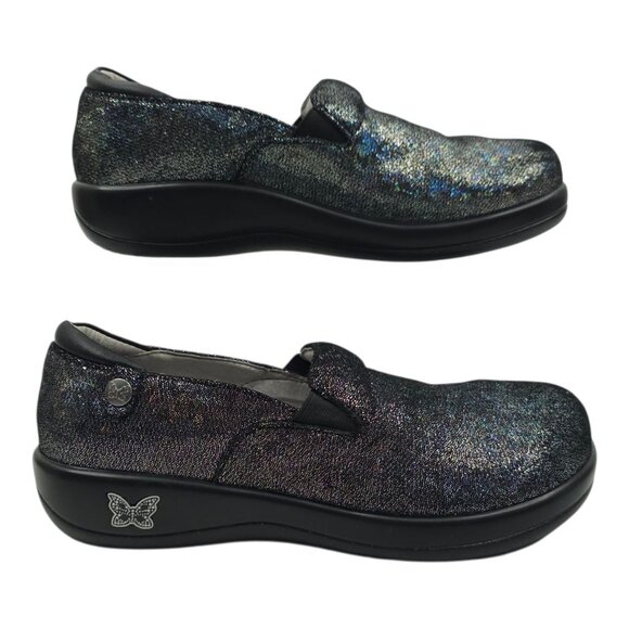 Alegria Clogs Womens EU 38 Black Metallic Sparkly Slip Resistant Slip On KEL-674 - Picture 12 of 16